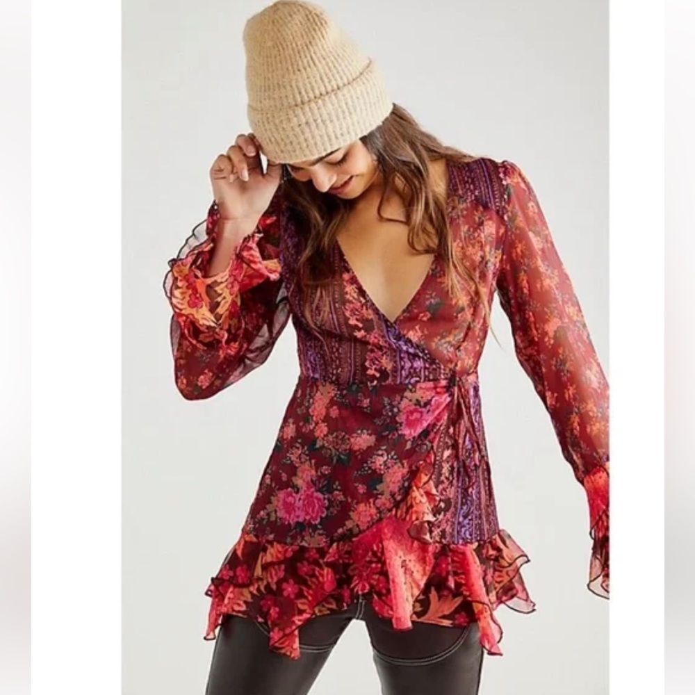 NWT Free People Magic Hour Wrap Top XS